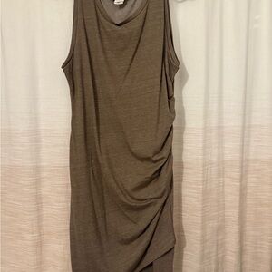 Melrose and Market Asymmetrical Sleeveless Tan Dress
